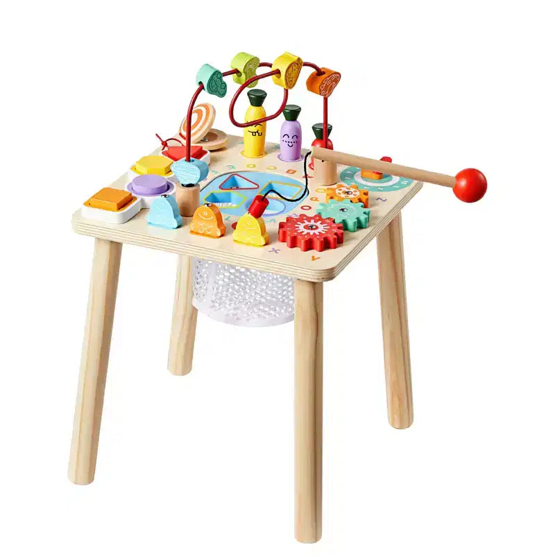 Multicolor 8-in-1 Wooden Activity Table for Toddlers Ages 6+ Months