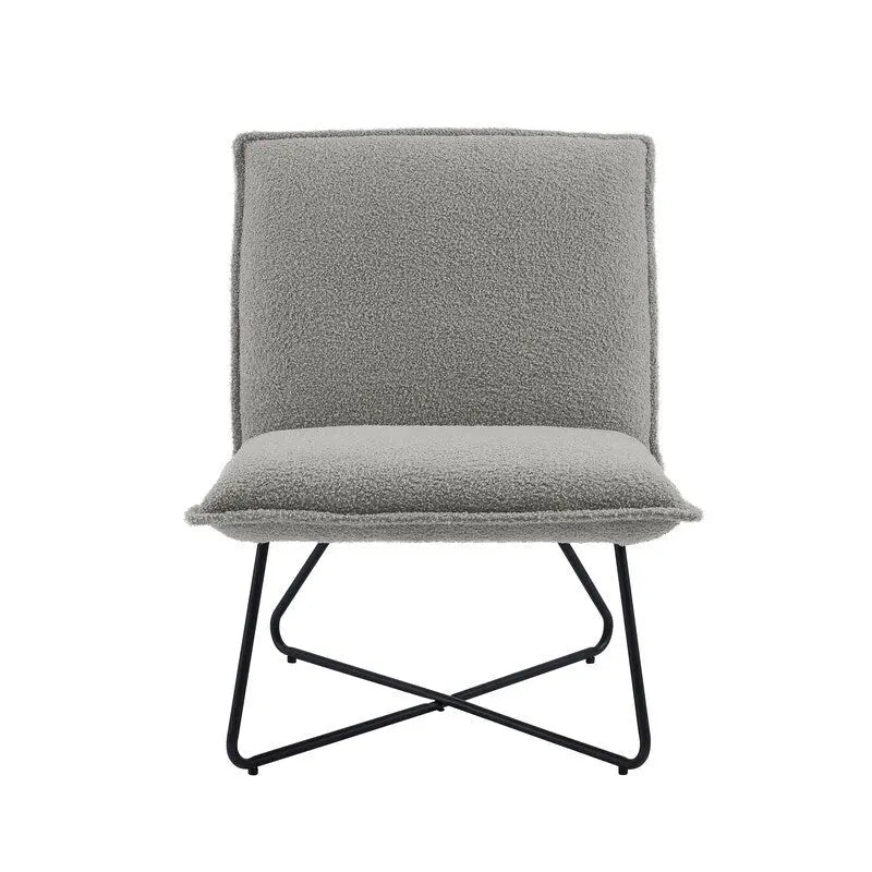 Pillow Accent Chair | Black Stripe Tan Fabric | Metal Wire Base | 26.5W Seat | Modern