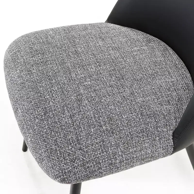 Upholstered Dining Side Chairs Set of 2, Black Gray