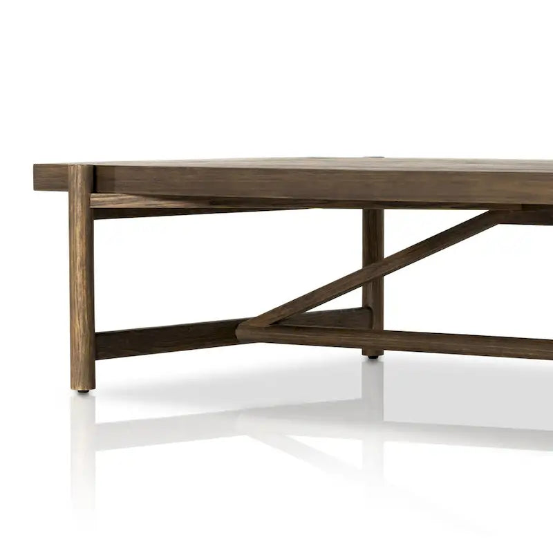 Large Rectangular Coffee Table, Solid Wood Construction, Living Room Centerpiece