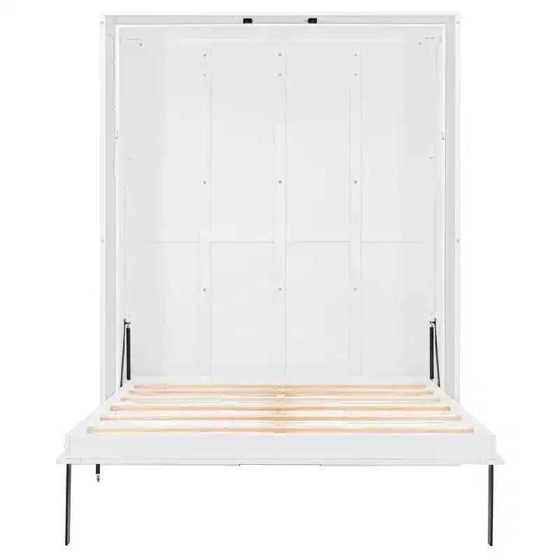 Queen Size Murphy Bed with Rotatable Storage Shelves