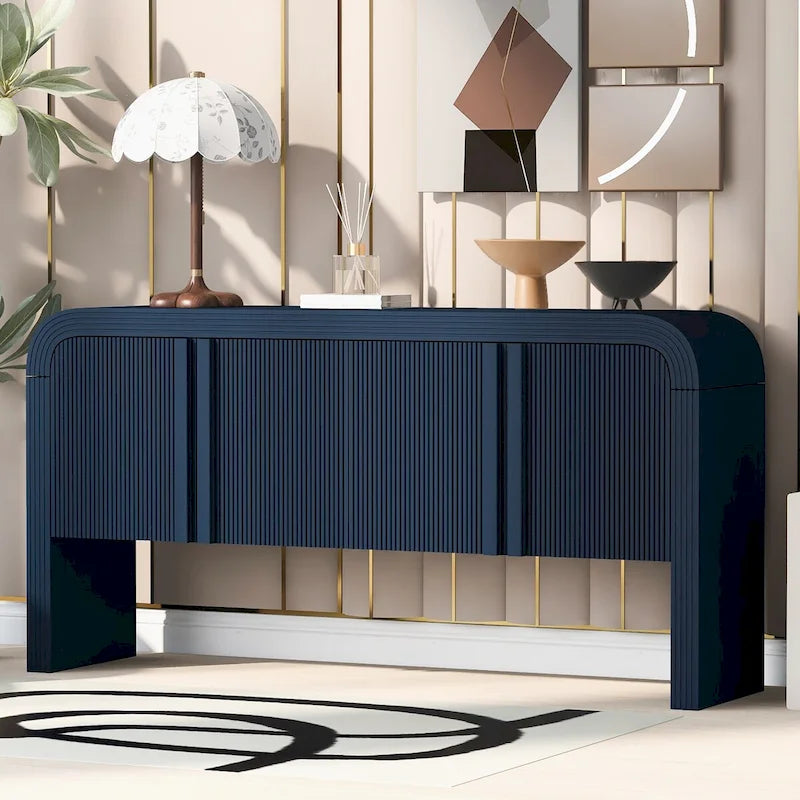 Modern 4-Door Wooden Cabinet for Living Room, Entryway and Hallway