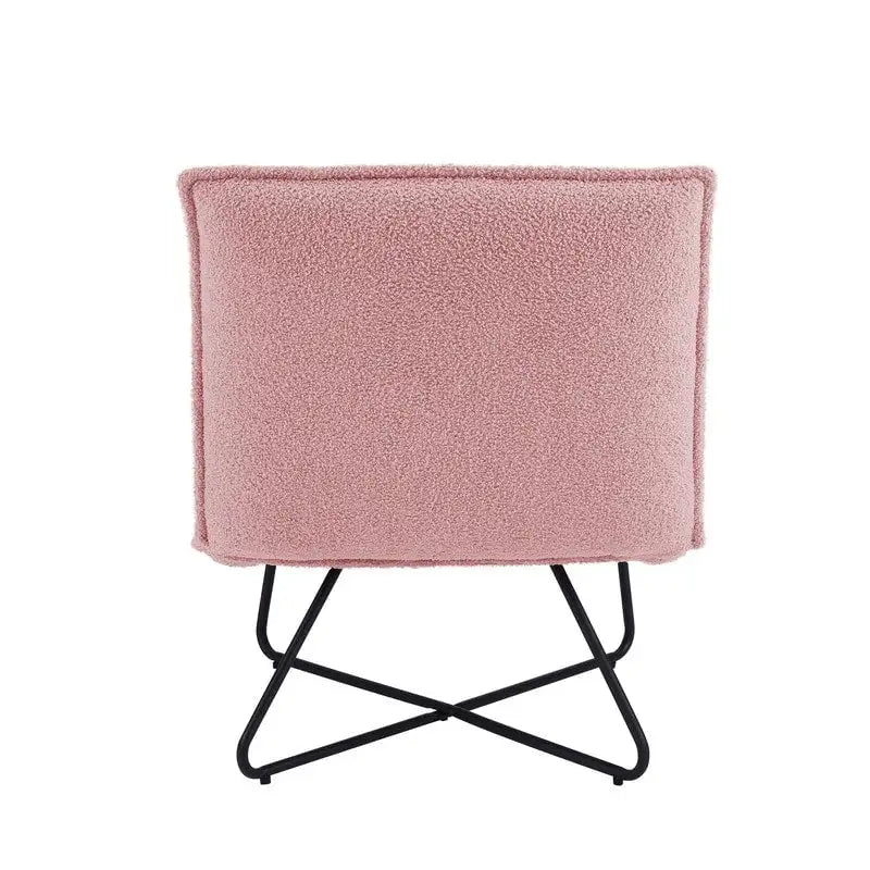 Pillow Accent Chair | Black Stripe Tan Fabric | Metal Wire Base | 26.5W Seat | Modern