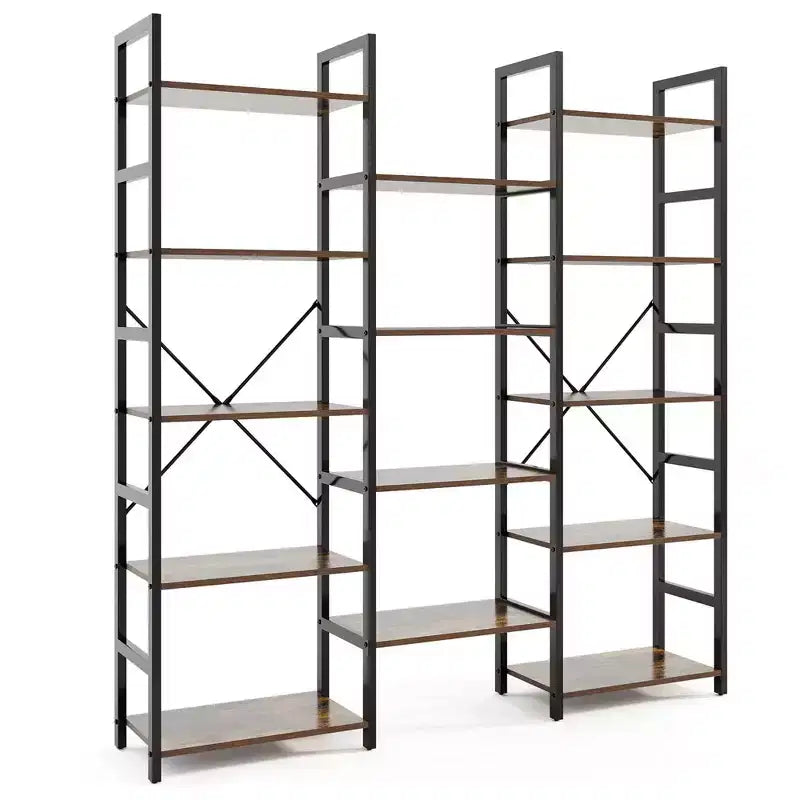 5-Tier Industrial Bookshelf, Heavy-Duty Metal Frame with 14 Open Shelves, 930 lb Capacity
