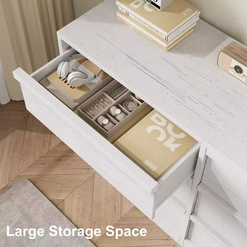 Chest of Drawers - Scandinavian Style Wood Sideboard with Spacious Countertop