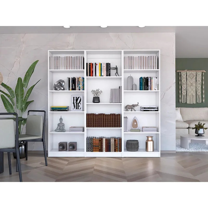 74 Wide 5-Shelf Option B Bookcase Set of 3