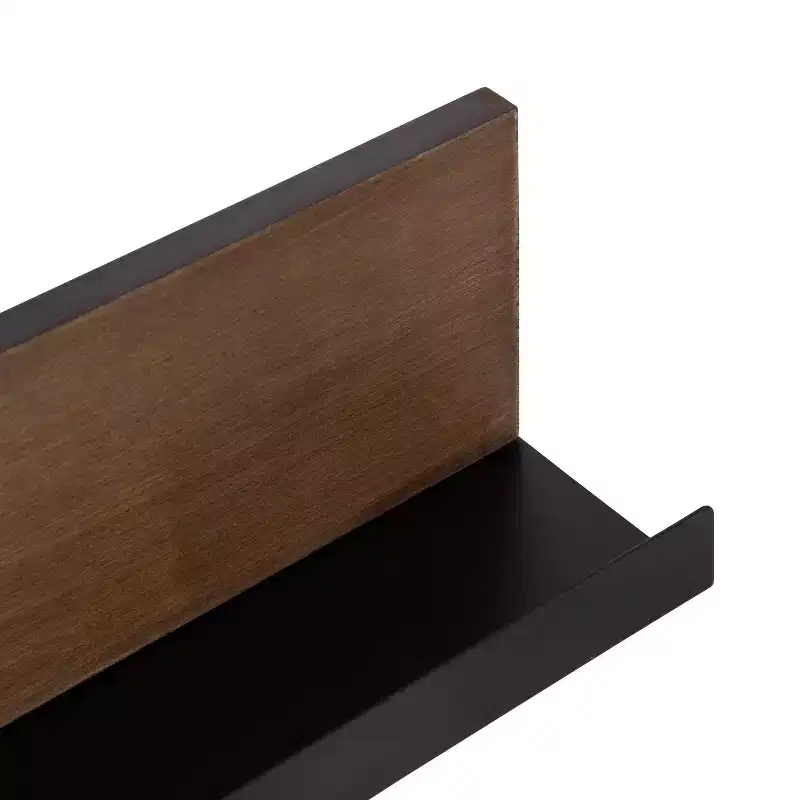 Kate and Laurel Ubbard Rectangle MDF Floating Shelf, 30x4, Walnut Brown