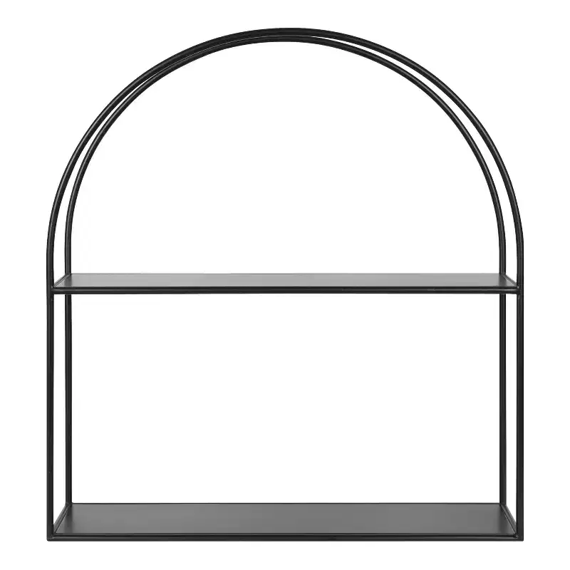 24" x 26" Monroe Metal Arch Shelf Black - Kate & Laurel All Things Decor: Modern Storage, Open Design, Easy Mount