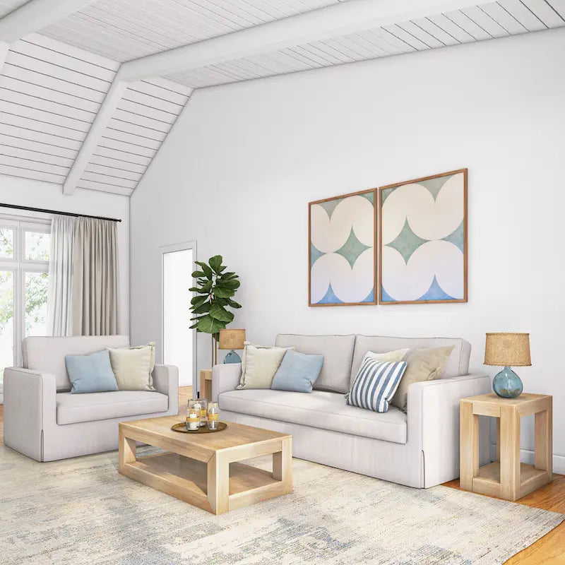 Modern Rectangular Coffee Table with Shelf