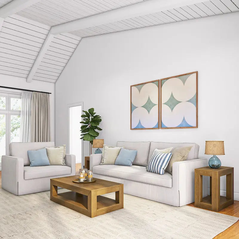 Modern Rectangular Coffee Table with Shelf