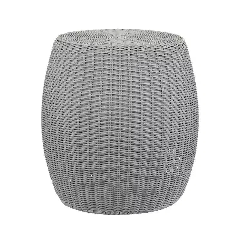 Resin Woven Barrel Side Table