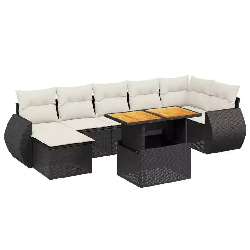 vidaXL Garden Sofa Set PE rattan Standard Adjustable Armrests
