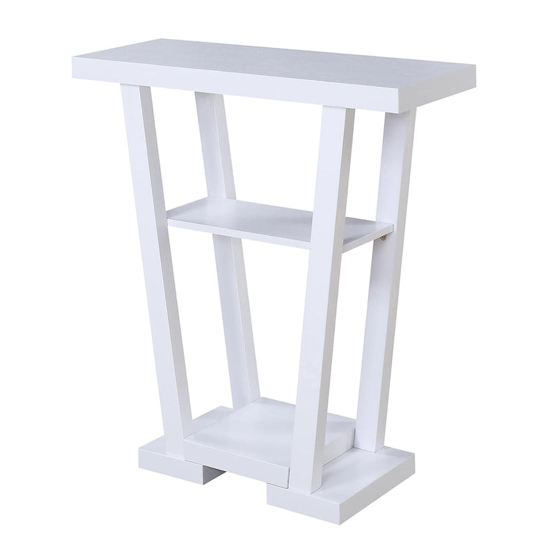 V-Shaped Console Table with Shelves
