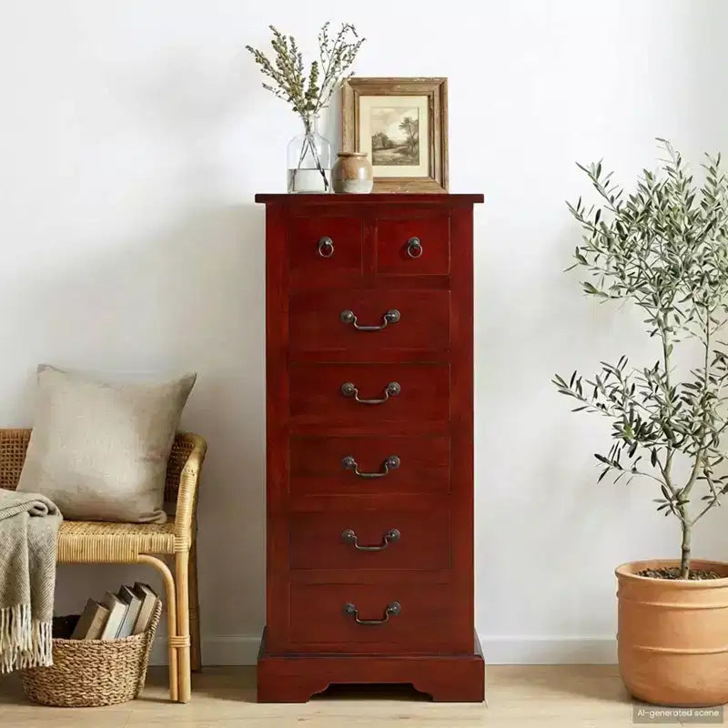 vidaXL Chest of Drawers with Drawer Brown 17.72 x 13.78 x 39.57 in