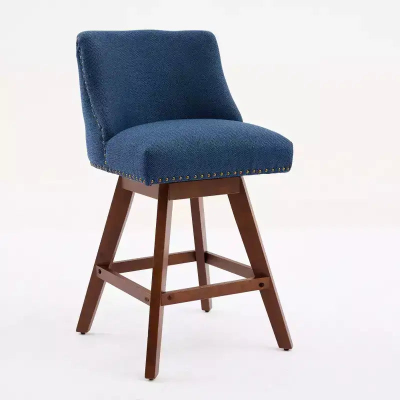 Zeus & Ruta Upholstered Swivel Barstools Set of 2 with 26 Counter Height