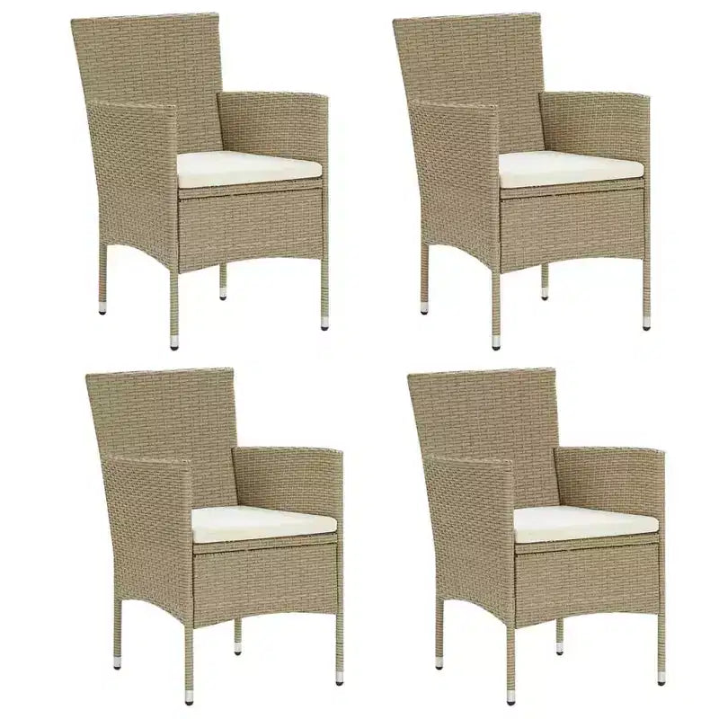vidaXL 4x Garden Dining Chairs Poly Rattan Outdoor Balcony Dinner Multi Colors