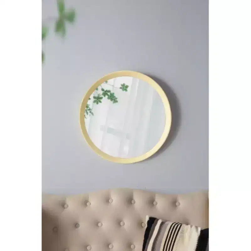 D20x1.5Transitional Decor Style Mango Wood Wall Mirror Wall Decor with Frame of Solid Mango Wood for Bathroom