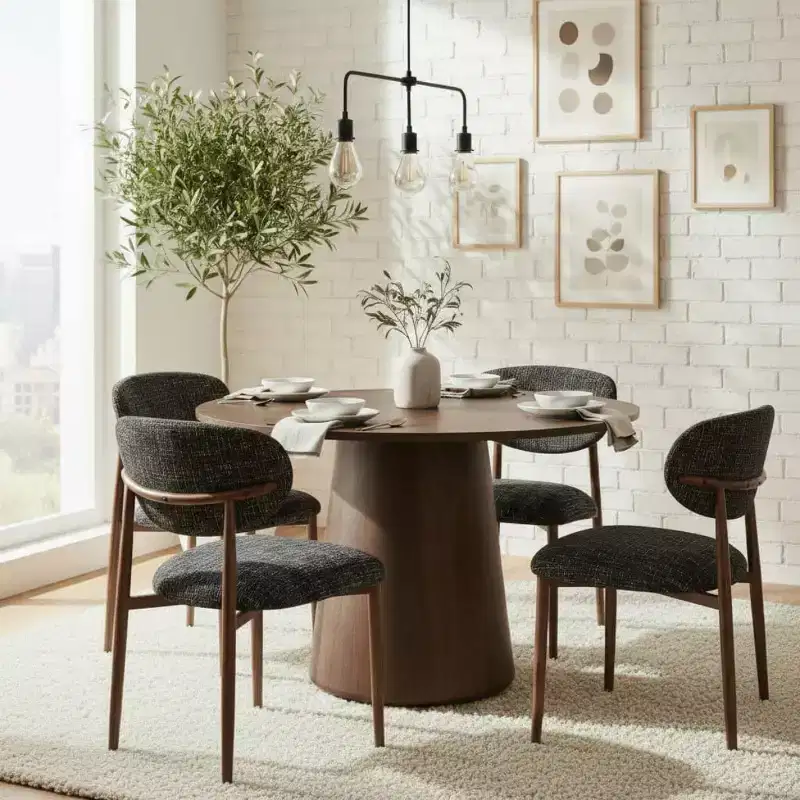Ensemble de 4 chaises de salle à manger modernes rembourrées avec dossier incurvé, chaises sans accoudoirs à structure en fer pour salle à manger, cuisine - Panipeachy