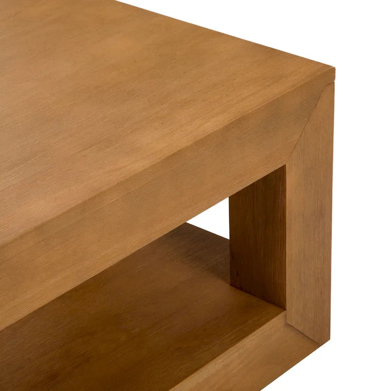 Modern Rectangular Coffee Table with Shelf