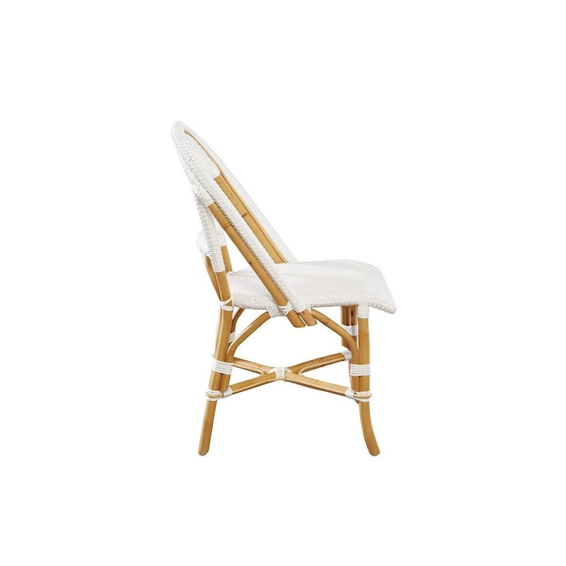 Rattan Dining Chair in White, Set of 2