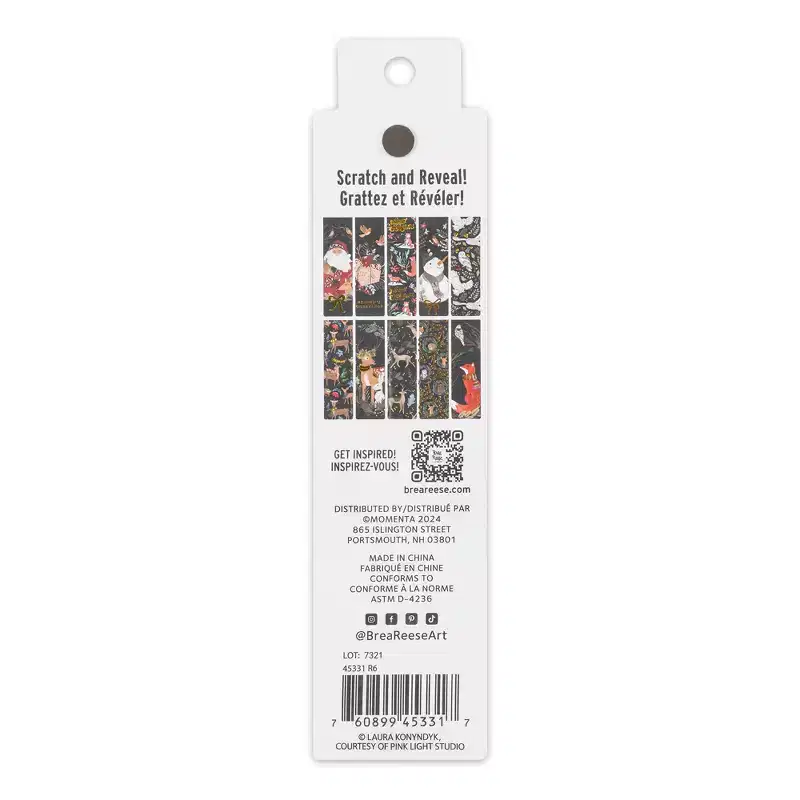 Brea Reese: Scratch Art Bookmark Kit - Woodland Holiday - 10 Bookmarks