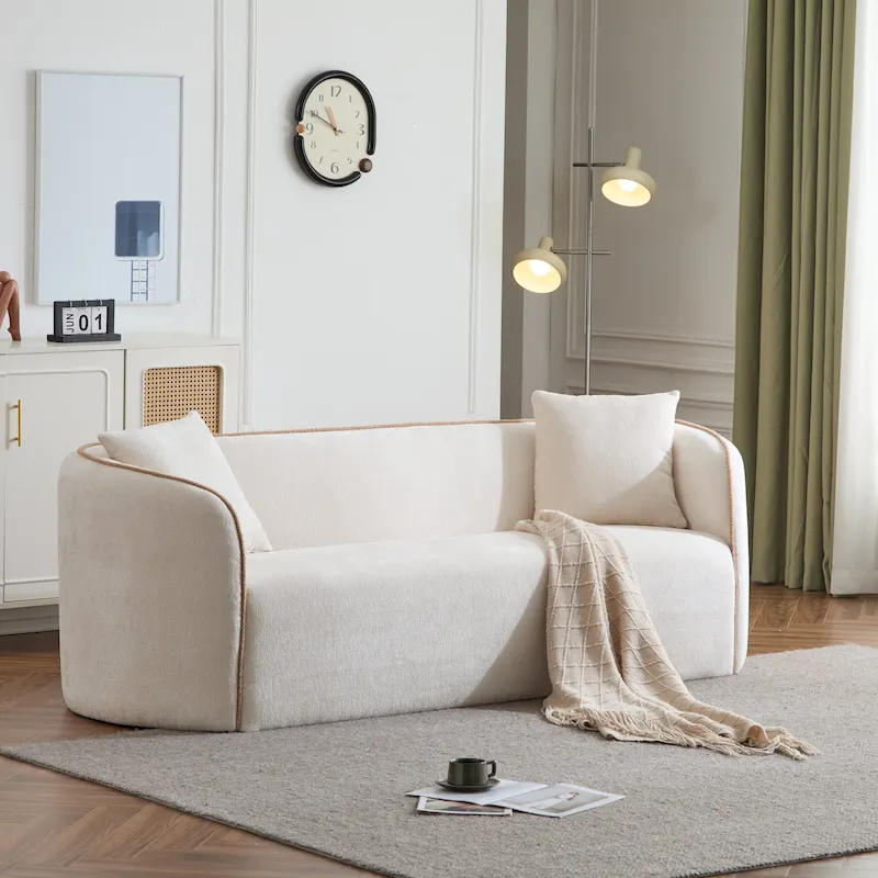 Christopher Knight Home - Tonson 82 Boucle Curved 3-Seater Sofa