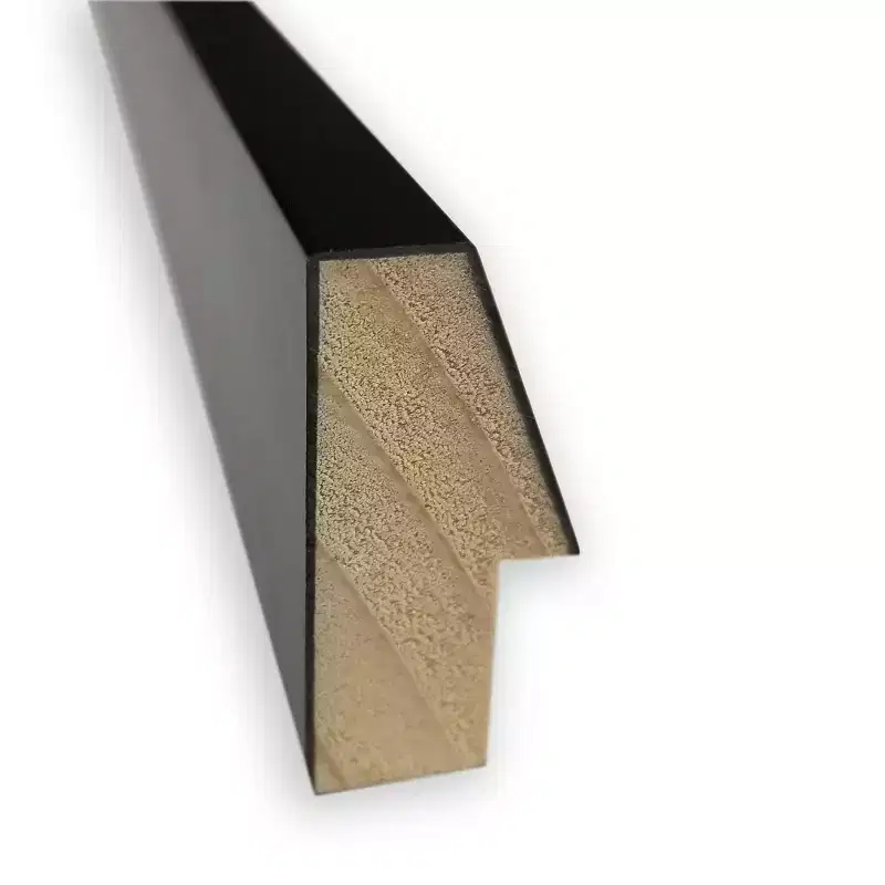 Amanti Art 19" x 25" Non-Beveled Lucie Black Wood Wall Mirror : Modern Rectangular, Includes Mounting Hardware