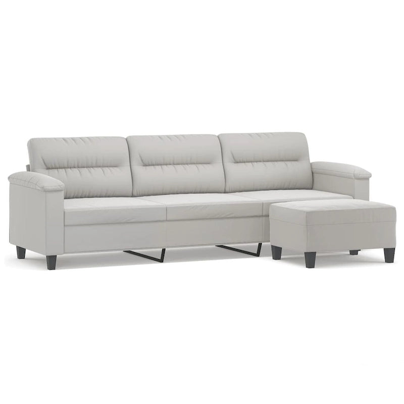 Modern Accent Upholstered Chair with Footstool Microfiber Fabric