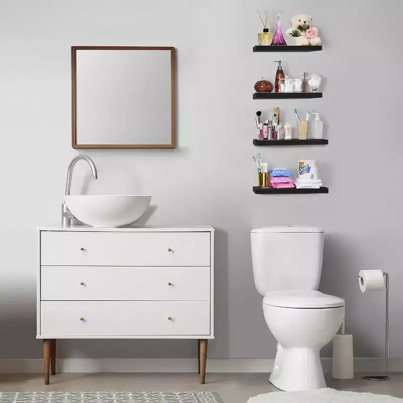 4 Pack Wall Mounted Floating Shelves - for storage and displaying showpieces, home decor items, and other prized possessions