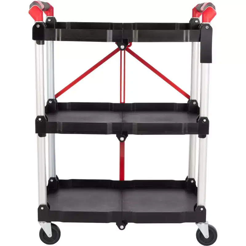 Stalwart Folding Cart with 50lb Capacity Per Shelf