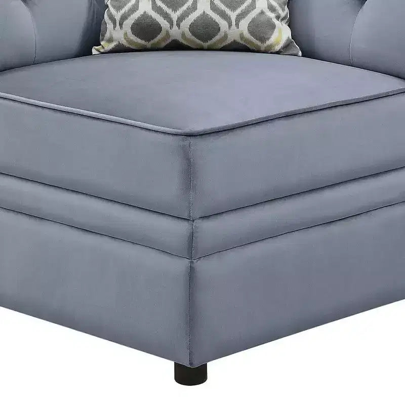 Acme Furniture Bois II Modular Corner Sectional Piece Gray Velvet