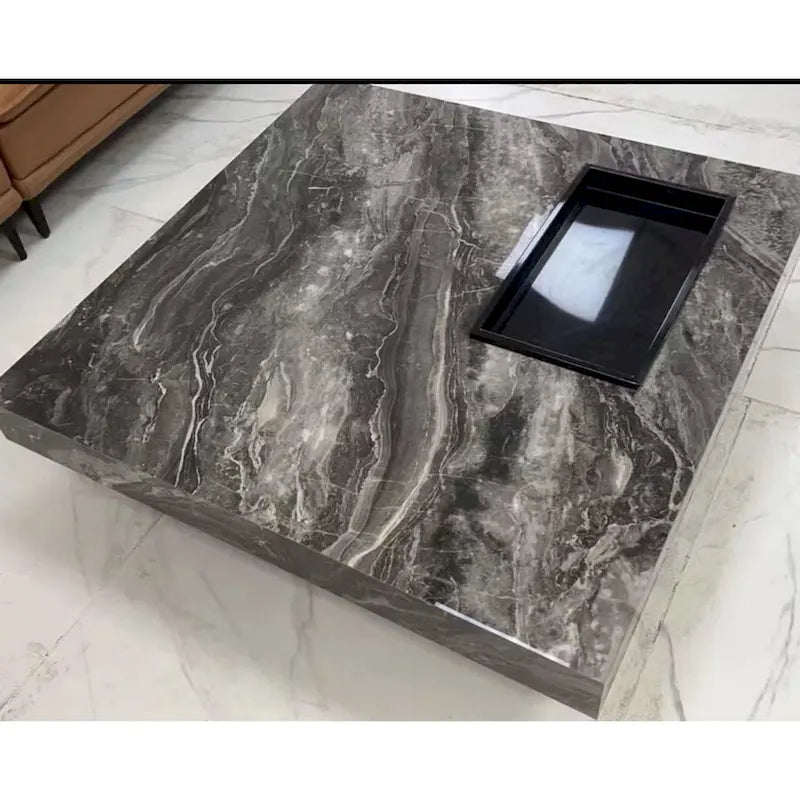 Light Luxury Sintered Stone Square Coffee Table
