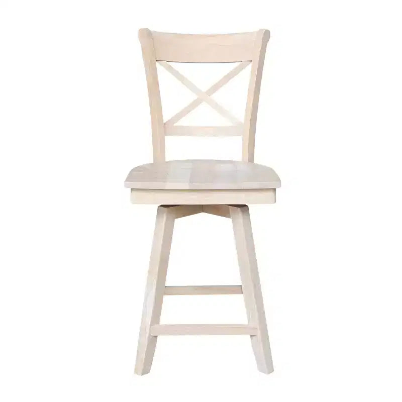Counter Height Barstool with Swivel and Auto Return �C Unfinished Wood