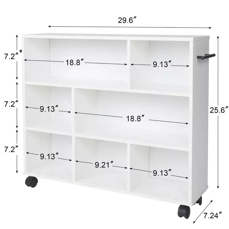 3-Tier Kitchen Cart, Wood with Lockable Wheels, Rolling Utility Cart with Open Shelves for Kitchen Storage, White