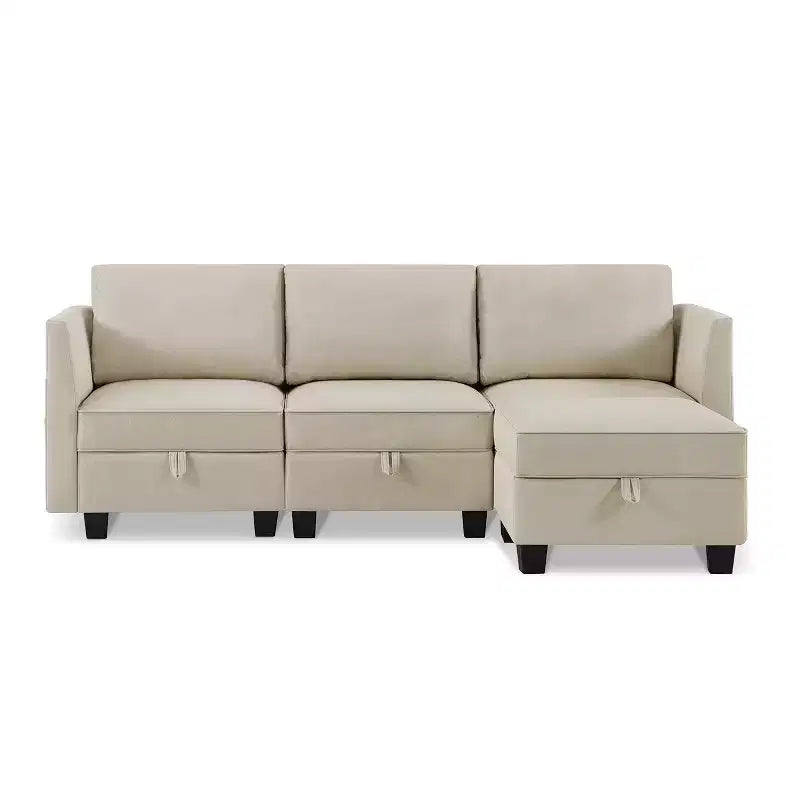 Billy 86 Modular 4-Piece Storage Sectional Sofa