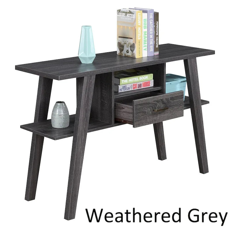 1-Drawer Console Table with 3 Shelves