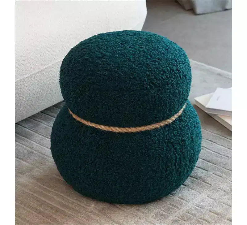 TUYOHW 17.3 Chic Snowman Stool,Cute Footrest Stool,Accent Ottoman for Living Room,Broadcloth Pleat Footstools with 150lbs Capacity
