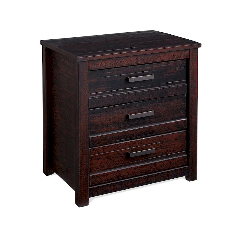 3-Drawer Solid Pine Nightstand