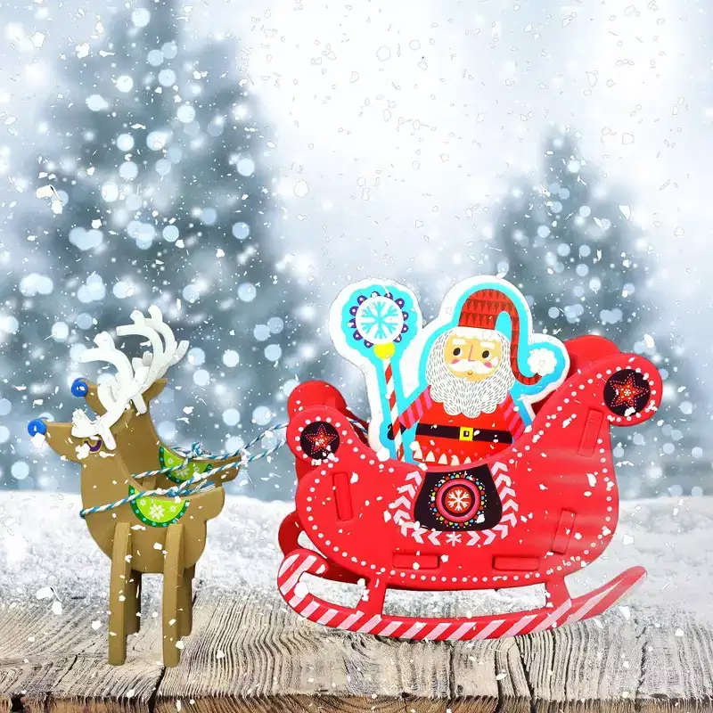 Big Mo's Toys Santa in a Sleigh Holiday Crafts