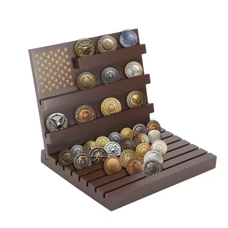 Coin Display Holder Red Brown 1 Pc
