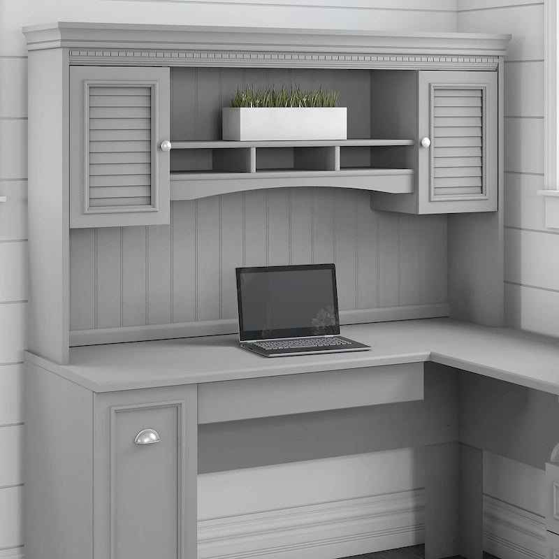 60-Inch Storage Unit for L-Shaped Desk with Farmhouse-Style Design