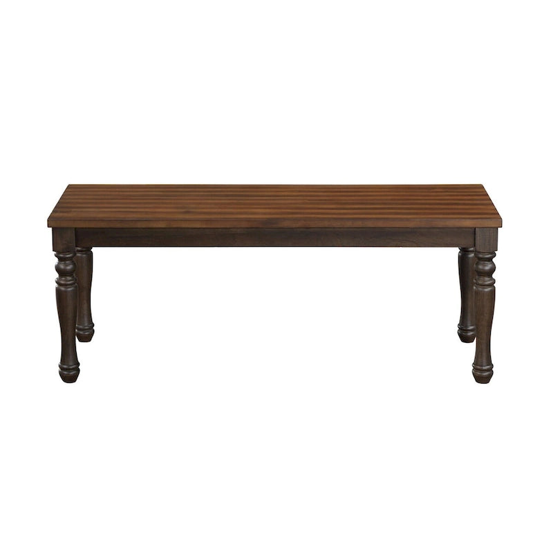 48 Two-Tone Dining Bench with Turned Legs & Solid Wood Construction