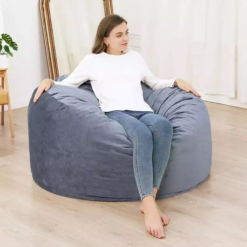 4 Ft Large Bean Bag Chair for Adults & Teens - Shredded Foam Fill, Soft Velvet Fabric