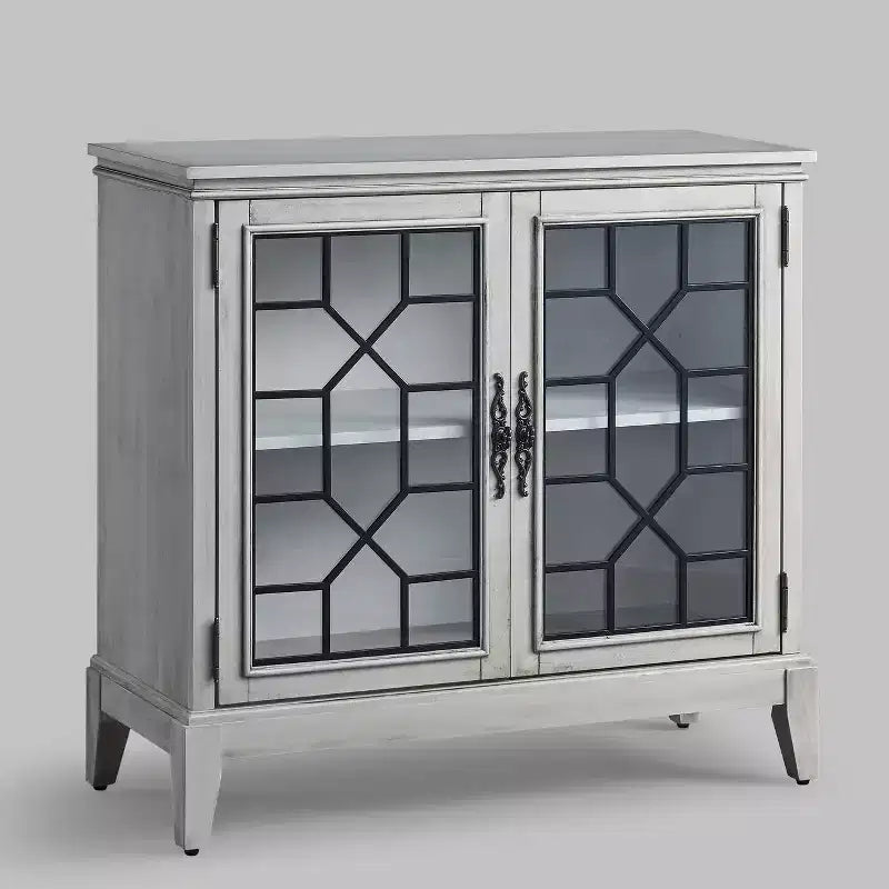 36 inch Wide Accent Cabinet with 2 Doors, Vintage Style Storage Cabinet with Solid Wood Legs-Farati