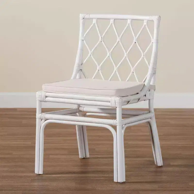 bali & pari Carwyn Rattan Dining Chair White