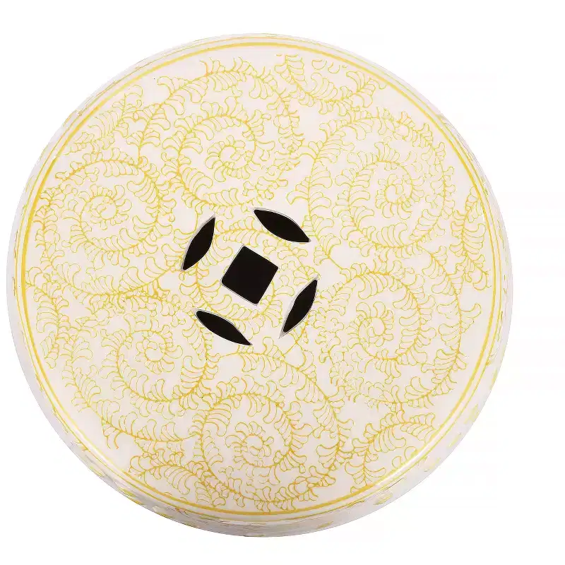 JONATHAN Y Double Happiness 18 Chinoiserie Ceramic Drum Garden Stool/Accent Table