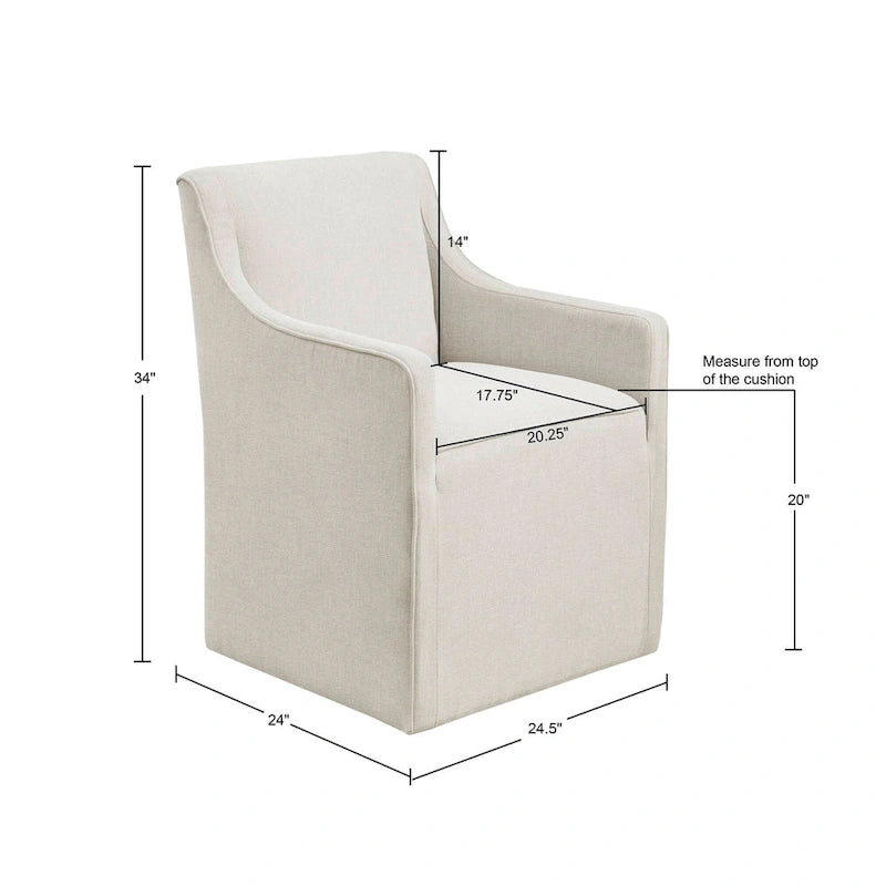 Dining Arm Chair with Casters