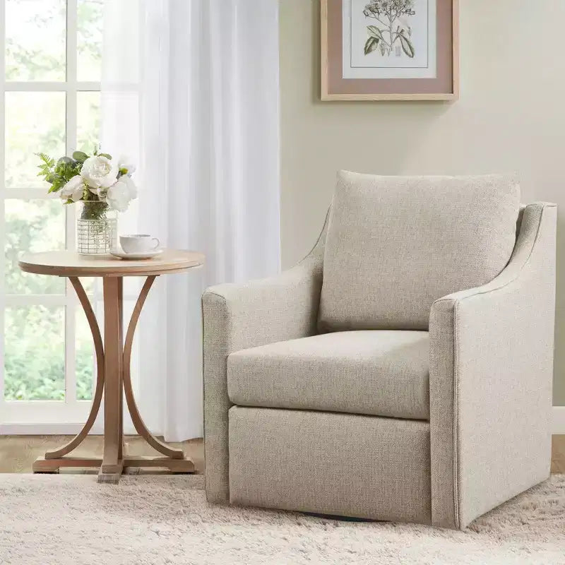Martha Stewart Christian Swivel Armchair Natural
