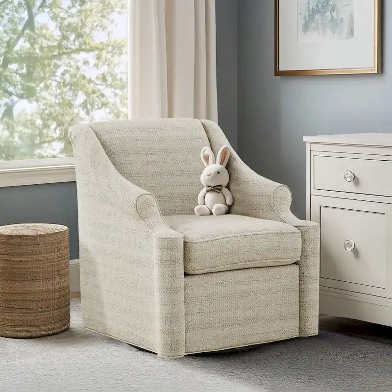 Tan 360�� Swivel Glider Chair