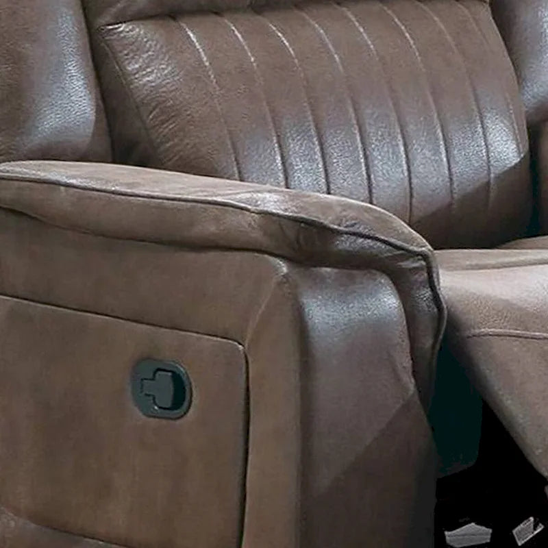 40-Inch Power Recliner Chair | Brown Breathable Leather | Foam Cushion | Pull Tab